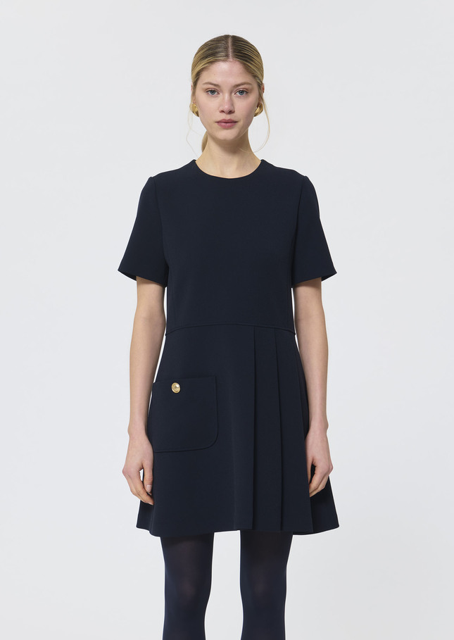 Robe Rosella bleu nuit en crêpe Nuit TARA JARMON