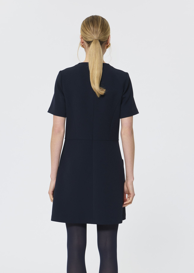 Robe Rosella bleu nuit en crêpe Nuit TARA JARMON