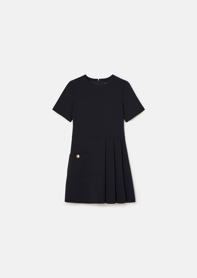 Robe Rosella bleu nuit en crêpe Nuit TARA JARMON