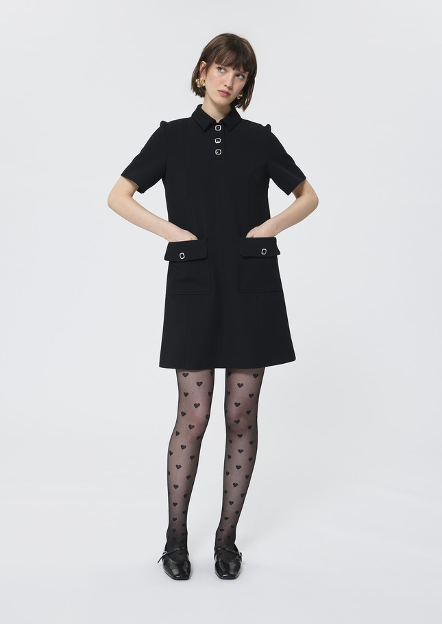 Robe Roanne noire en crêpe Noir TARA JARMON