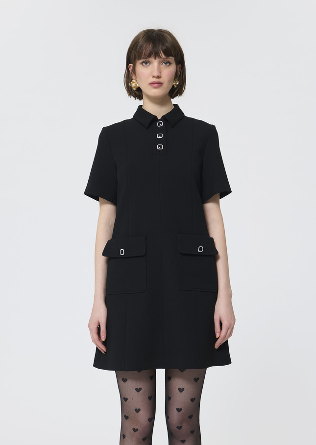 Robe Roanne noire en crêpe Noir TARA JARMON