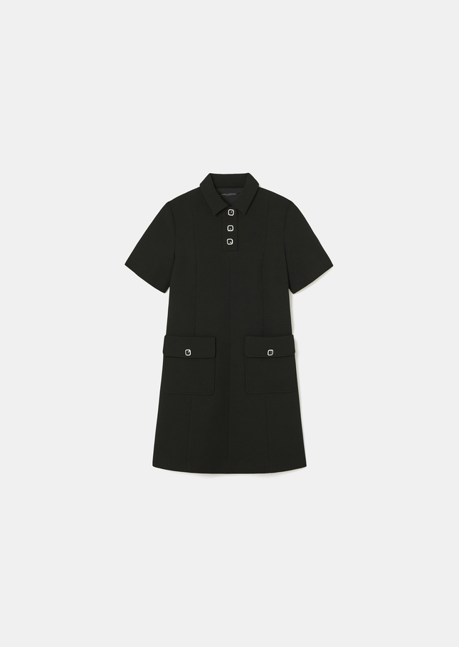 Robe Roanne noire en crêpe Noir TARA JARMON