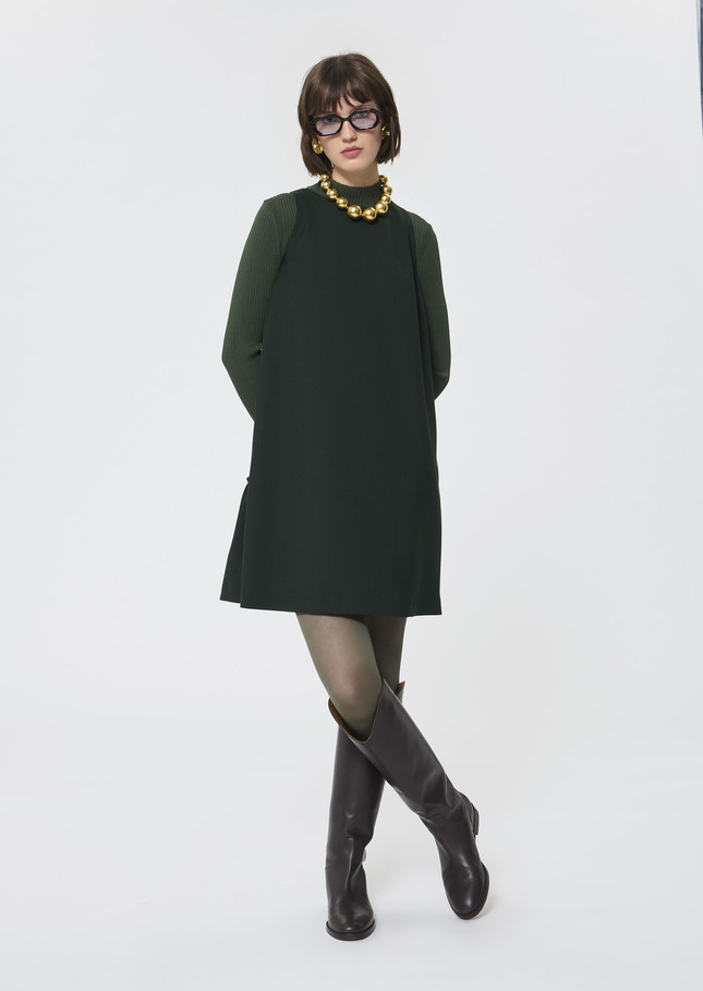 Robe Rosabel verte en flanelle Vert anglais TARA JARMON