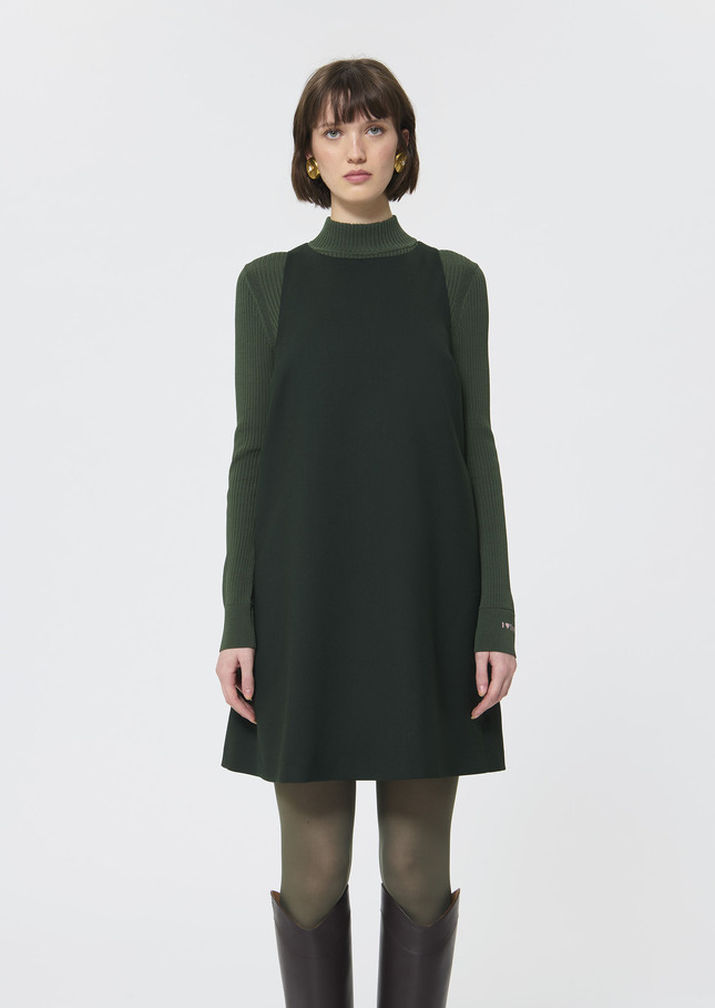 Robe Rosabel verte en flanelle Vert anglais TARA JARMON