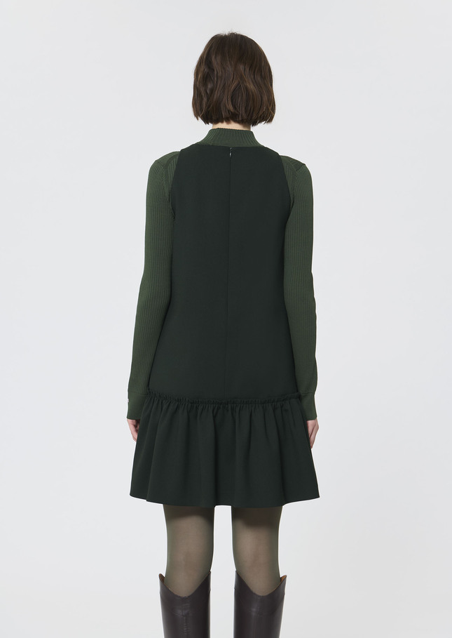 Robe Rosabel verte en flanelle Vert anglais TARA JARMON
