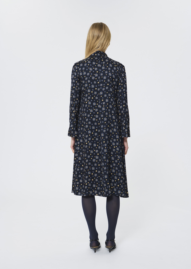 Robe Rufus bleu nuit imprimé fleurs Nuit TARA JARMON