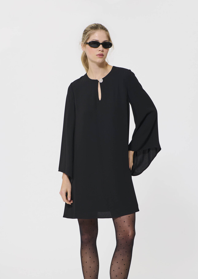 Robe Raonie noire en crêpe Noir TARA JARMON