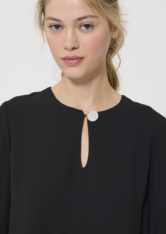 Robe Raonie noire en crêpe Noir TARA JARMON