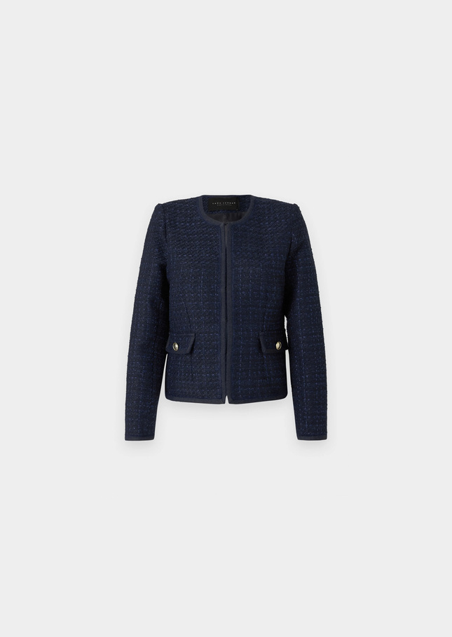 Veste Velvet bleu nuit en tweed irisé Nuit TARA JARMON