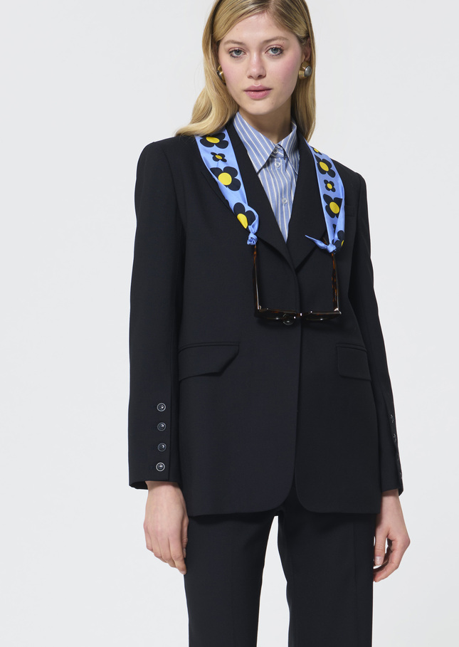 Veste Virgil bleu nuit en laine froide Nuit TARA JARMON