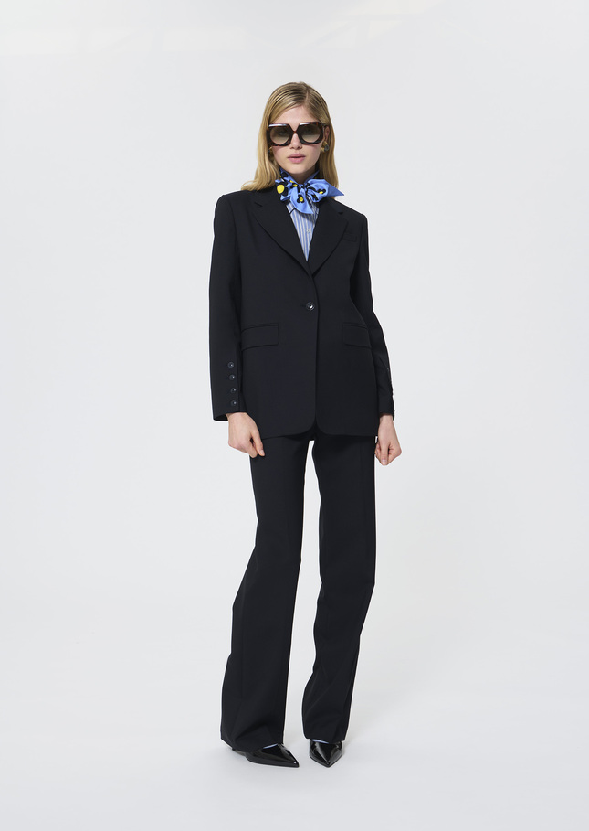 Veste Virgil bleu nuit en laine froide Nuit TARA JARMON