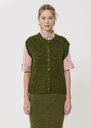 Gilet Gibson vert en laine douce Cactus, Nuit TARA JARMON