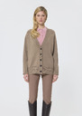 Gilet Grace beige en laine merinos et alpaga Taupe TARA JARMON