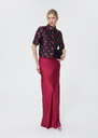 Jupe Jesta rouge en satin Grenat, Noir TARA JARMON