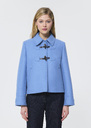 Manteau Manoel bleu ciel en drap de laine Cactus, Horizon, Noir TARA JARMON