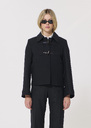 Manteau Manoel noir en drap de laine Cactus, Horizon, Noir TARA JARMON