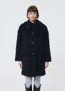 Manteau Mael bleu nuit en fausse fourrure bouclette Nuit, Vert TARA JARMON