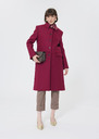 Manteau Manola rouge en drap de laine Grenat, Gris TARA JARMON