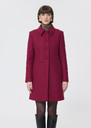 Manteau Madeline rouge en drap laine Grenat, Jaune citron, Noir TARA JARMON