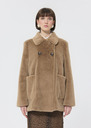 Manteau Melba beige en fausse fourrure Taupe TARA JARMON