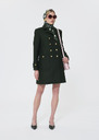 Manteau Manon vert en drap de laine Noir, Vert anglais TARA JARMON