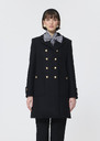 Manteau Manon noir en drap de laine Noir, Vert anglais TARA JARMON