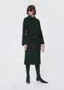 Manteau Martino vert en laine double face Gris chine, Vert anglais TARA JARMON