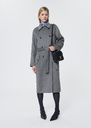 Manteau Martino gris chiné en laine double face Gris chine, Vert anglais TARA JARMON