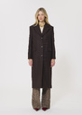 Manteau Matthew marron en drap de laine Chocolat, Vert anglais TARA JARMON