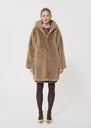 Manteau Margaret beige en fausse fourrure Taupe TARA JARMON