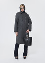 Manteau Marguerite gris en drap de laine Gris, Horizon TARA JARMON