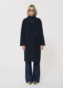 Manteau Mafalda bleu nuit en laine double face Nuit, Vert anglais TARA JARMON