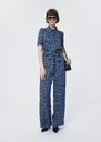 Pantalon Pia bleu nuit imprimé mini coeurs Cactus, Grenat, Gris chine, Jaune citron, Noisette, Nuit, Vert anglais TARA JARMON