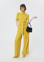 Pantalon Pia jaune citron en crêpe Cactus, Grenat, Jaune citron, Noisette TARA JARMON