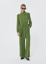 Pantalon Pia vert en crêpe Cactus, Grenat, Jaune citron, Noisette TARA JARMON