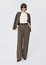 Pantalon Parigi beige motif prince de Galles Nuit, Taupe TARA JARMON
