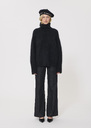 Pull Pocciolia noir en laine et alpaga Ecru, Noir TARA JARMON