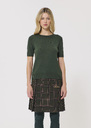 Pull Pica vert en laine merinos Gris chine, Vert TARA JARMON