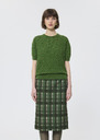 Pull Pete vert en laine merinos Cactus, Grenat TARA JARMON