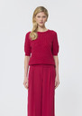 Pull Pete rouge en laine merinos Cactus, Grenat TARA JARMON