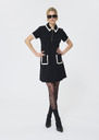 Robe Rubina noire en toile double Gris, Horizon, Noir, Taupe TARA JARMON