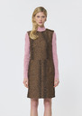 Robe Rohane beige en jacquard léopard Noisette TARA JARMON