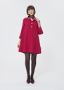 Robe Ross rouge en crêpe fluide Cactus, Grenat, Jaune citron TARA JARMON