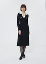 Robe pull Remi noir en maille côtelée Noir TARA JARMON