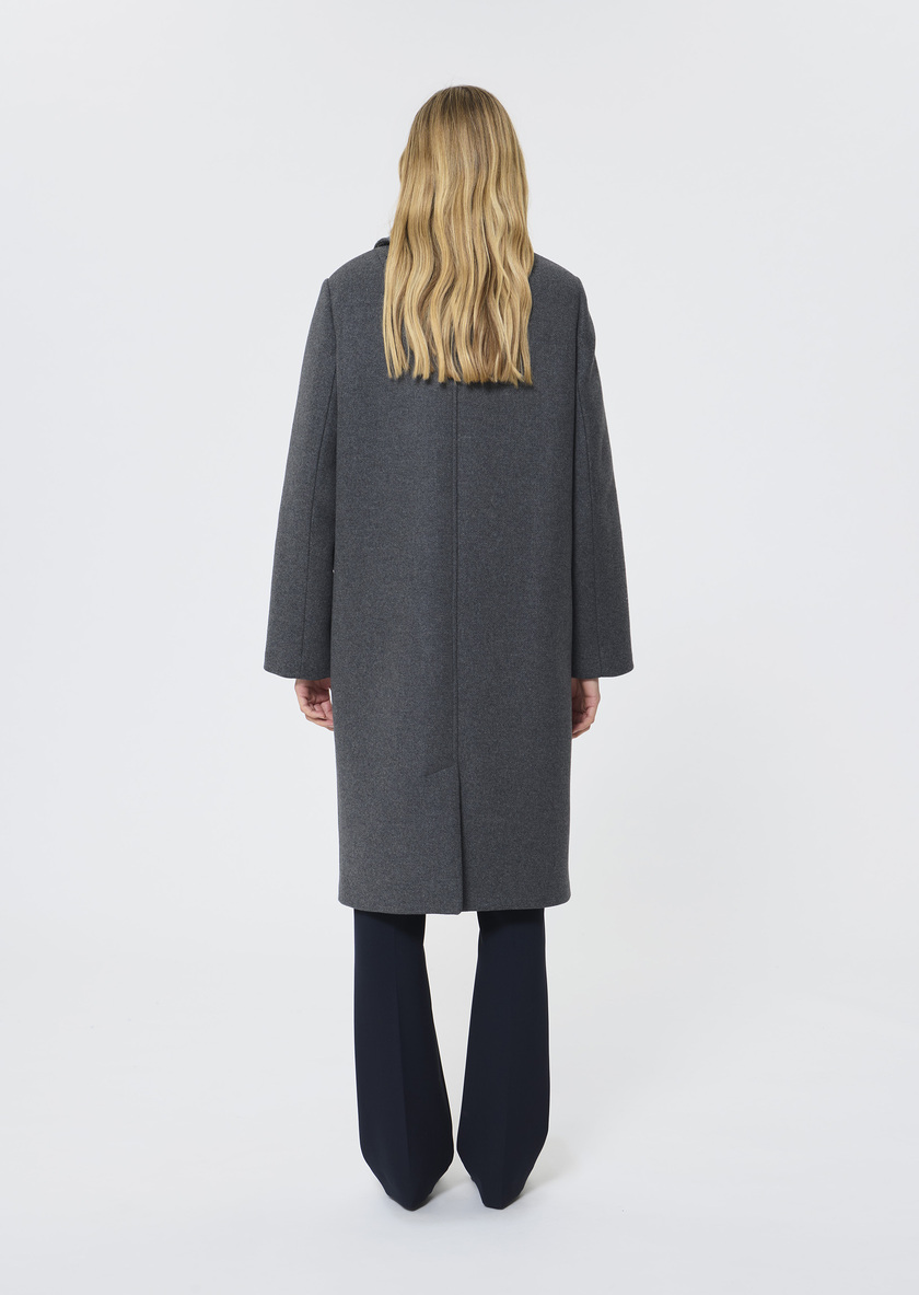 Manteau Marguerite gris en drap de laine Gris TARA JARMON