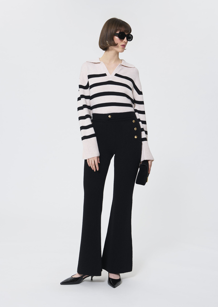 Pantalon Palomino noir en laine bouclette Noir TARA JARMON