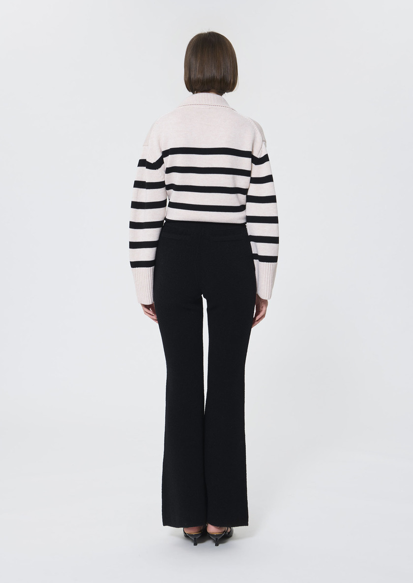 Pantalon Palomino noir en laine bouclette Noir TARA JARMON