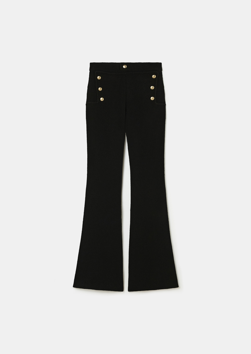 Pantalon Palomino noir en laine bouclette Noir TARA JARMON
