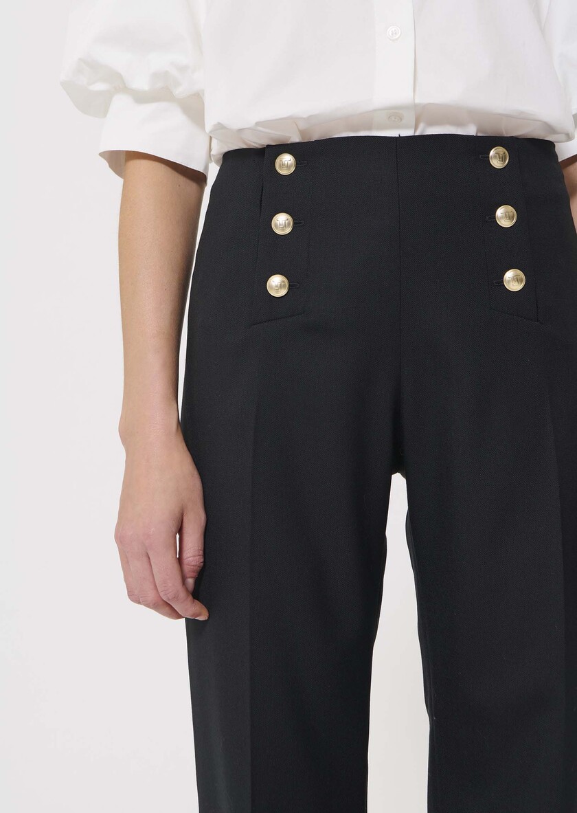 Pantalon Pepino noir en laine froide Noir TARA JARMON