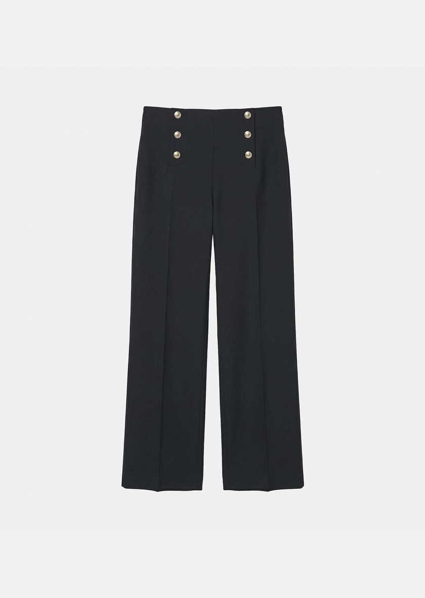 Pantalon Pepino noir en laine froide Noir TARA JARMON